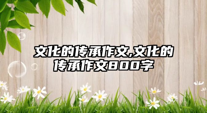 文化的傳承作文,文化的傳承作文800字