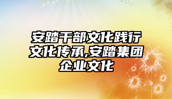 安踏干部文化踐行文化傳承,安踏集團(tuán)企業(yè)文化